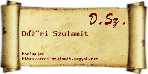 Déri Szulamit névjegykártya